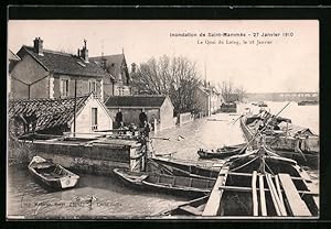 Ansichtskarte Saint-Mammès, L`Inondation de Janvier 1910, Le Quai du Loing, Hochwasser