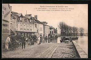 Ansichtskarte Le Bas-Samois, L`Inondation de Janvier 1910, Hochwasser