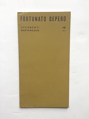 Immagine del venditore per Fortunato Depero : Documenti n 16 bis venduto da Pascal Coudert