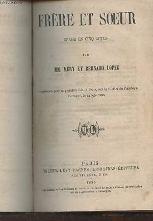 Bild des Verkufers fr Frre et soeur- drame en 5 actes zum Verkauf von Le-Livre