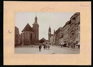 Fotografie Brück, Sohn Meissen, Ansicht Bautzen, Partie am Kirchplatz mit Hotel Goldener Löwe und...