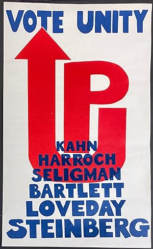 Seller image for Vote Unity / Kahn / Harroch / Seligman / Bartlett / Loveday / Steinberg [poster] for sale by Bolerium Books Inc.