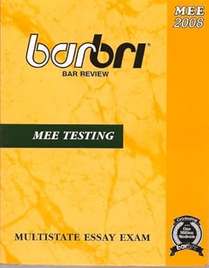 Immagine del venditore per Barbri MEE Testing 2008 (Multistate Essay Exam) venduto da Reliant Bookstore