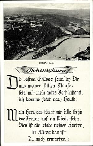 Seller image for Ansichtskarte / Postkarte Syburg Dortmund Nordrhein Westfalen, Hohensyburg, Panorama, Gedicht for sale by akpool GmbH