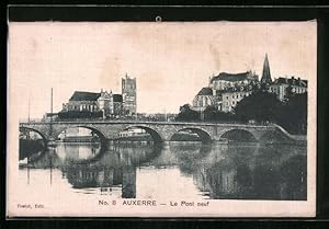 Seiden-Ansichtskarte Auxerre, Le Pont neuf