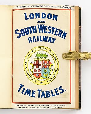 Bild des Verkufers fr London and South Western Railway Time Tables. 1st October 1907 to 31st May 1908 or until further notice. [Bound with] . 1st June to 30th September 1908 . [and] 1st October 1908 to 31st May 1909 . zum Verkauf von Michael Treloar Booksellers ANZAAB/ILAB