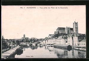 Seiden-Ansichtskarte Auxerre, Vue prise du Pont de la Cournelle