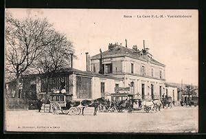 Ansichtskarte Sens, La Gare P.-L.-M., Vue extérieure, Bahnhof