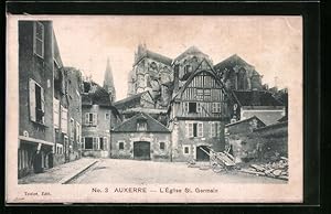 Seiden-Ansichtskarte Auxerre, L`Église St. Germain