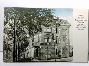 Witten a. d. Ruhr. Restaurant zum Ruhrtal. Inh. Ww. Schwiermann. Alte, seltene Ansichtskarte s/w ...