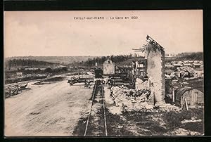 Ansichtskarte Vailly-sur-Aisne, La Gare en 1920