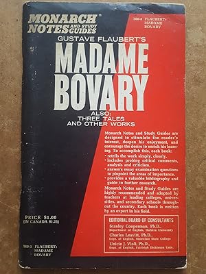 Seller image for Monarch Notes and Study Guide: Gustave Flaubert's Madame Bovary for sale by Homeless Books
