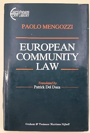 Imagen del vendedor de EUROPEAN COMMUNITY LAW(1992) a la venta por Invito alla Lettura