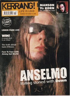 Kerrang! Magazine, Issue 894, March 9, 2002 (Anselmo: Rolling Stoned with Down; Manson vs. Korn)