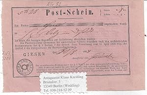 Imagen del vendedor de Postschein fr ein Packet a la venta por Klaus Kreitling