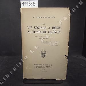 Seller image for La vie sociale  Rome au temps de Cicron for sale by Librairie-Bouquinerie Le Pre Pnard