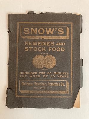 SNOW'S REMEDIES AND STOCK FOOD: A COMBINATION OF THE LATEST AND MOST VALUABLE AGENCIES KNOWN FOR ...