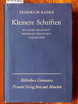 Imagen del vendedor de Kleinere Schriften. ([Umschlagzusatz:] Deutsche Philologie. Nordische Philologie. Volkskunde.) Hrsg. von Heinz Rupp u. Eduard Studer. a la venta por Michael Fehlauer - Antiquariat