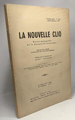 Seller image for La nouvelle Clio - revue mensuelle de la dcouverte historique - Troisime anne n9-10 Octobre-Dcembre 1951 for sale by crealivres