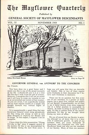 Seller image for The Mayflower Quarterly Vol. 35 No. 4, November 1969 for sale by Kenneth Mallory Bookseller ABAA