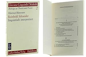 Image du vendeur pour Reinhold Schneider linguistisch interpretiert. mis en vente par Antiquariat Lehmann-Dronke