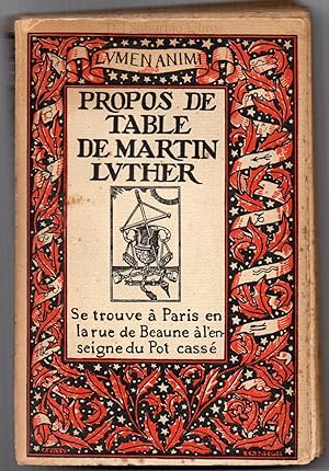 PROPOS DE TABLE DE MARTIN LUTHER