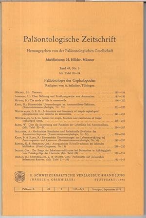 Paläontologische Zeitschrift. 1975, Band 49, Nr. 3. Mit Tafel 20 - 24. - Aus dem Inhalt: Ulrich L...