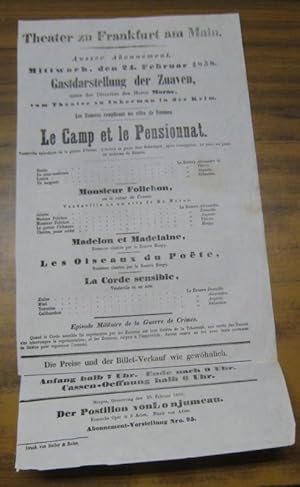 Besetzungsliste zu: Le Camp et le pensionnat. Mittwoch, den 24. Februar 1858, ausser Abonnement. ...