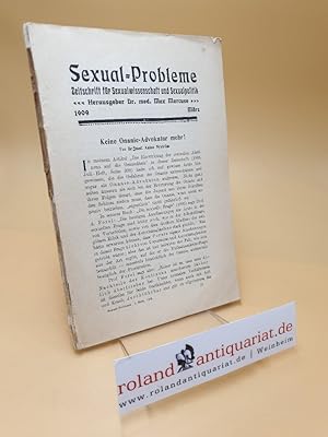 Bild des Verkufers fr Sexual-Probleme ; Zeitschrift fr Sexualwissenschaft und Sexualpolitik ; 5. Jahrgang Mrz 1909 zum Verkauf von Roland Antiquariat UG haftungsbeschrnkt