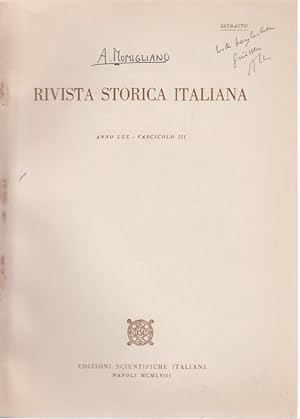 L'Eredita della filologia antica e il metodo storico. [Dalla: Rivista Storica Italiana, Anno 70, ...