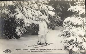 Ansichtskarte / Postkarte Oberhof, Erbprinz Johann Leopold von Sachsen Coburg Gotha, Ski - Verlag...