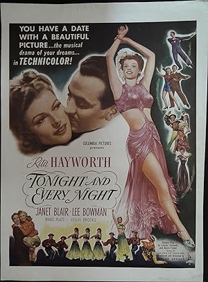 Bild des Verkufers fr Tonight and Every Night Trade Print Ad 1945 Rita Hayworth, Janet Blair, Lee Bowman zum Verkauf von AcornBooksNH