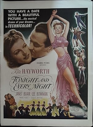 Bild des Verkufers fr Tonight and Every Night Trade Print Ad 1945 Rita Hayworth, Janet Blair, Lee Bowman zum Verkauf von AcornBooksNH