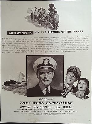 Imagen del vendedor de They Were Expendable Trade Print Ad 1945 John Wayne, Robert Montgomery a la venta por AcornBooksNH