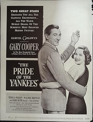 Imagen del vendedor de The Pride of the Yankees Trade Print Ad 1949 Gary Cooper, Teresa Wright a la venta por AcornBooksNH