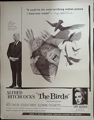 Seller image for The Birds Trade Print Ad 1963 Rod Taylor, Tippi Hendren for sale by AcornBooksNH