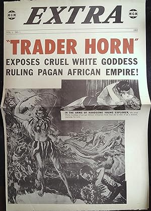 Bild des Verkufers fr Trader Horn Herald 1931 Edwina Booth, Harry Carey Sr., Olive Carey Scarce! zum Verkauf von AcornBooksNH