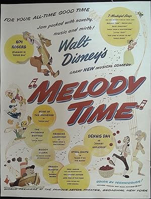 Immagine del venditore per Melody Time Trade Print Ad 1948 Roy Rogers, Dennis Day, The Andrews Sisters venduto da AcornBooksNH