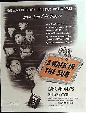 A Walk in the Sun Trade Print Ad 1945 Dana Andrews, Richard Conte, George Tyne