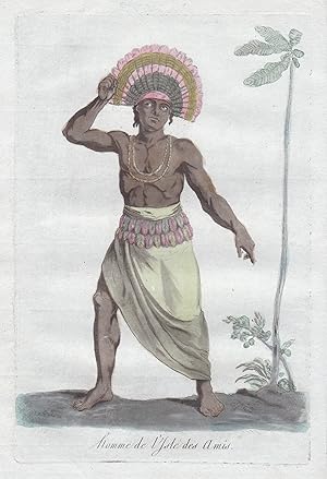 "Homme de l'Isle des Amis" - Tonga Freundschaftsinsel Pacific Ocean Pazifik costume Trachten