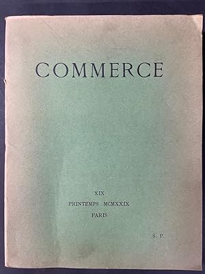 Bild des Verkufers fr Commerce cahier XIX. Printemps 1929 zum Verkauf von Librairie de l'Avenue - Henri  Veyrier