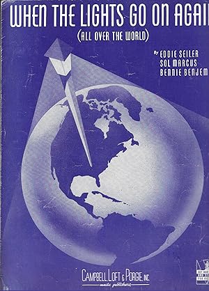 Seller image for When The Lights Go On Again (All Over The World) Lyrics & Piano (sheet music) for sale by Vada's Book Store