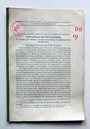 Imagen del vendedor de Untersuchungen ber Rassenmischung. II. Annahme und Nachweis von Rassenvermischung in nordeuropischen Bevlkerungen. a la venta por Versandantiquariat Hsl