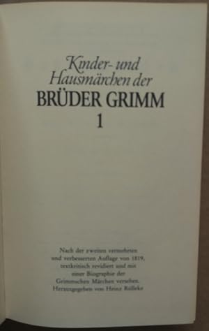 Kinder- und Hausmärchen der Brüder Grimm 1.