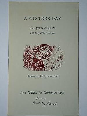 Seller image for A WINTER'S DAY, from John Clare's The Shepherd's Calendar. Illustrations by Lynton Lamb for sale by GfB, the Colchester Bookshop