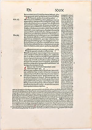 ORIGINAL LEAF FROM PETRUS LOMBARDUS, SENTENTIARUM LIBRI IV (St. Bonaventure's Commentary)