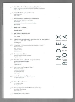 Seller image for INDEX ROMA. PROGRAMA DE RESIDENCIAS 2014.2015 for sale by Desvn del Libro / Desvan del Libro, SL
