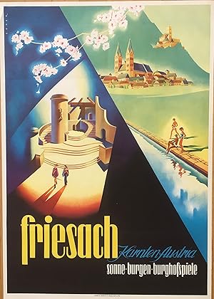 Friesach Sonne - Burgen - Burghofspiele. Kärnten - Austria. Grafische Gestaltung von Heinrich Ebn...