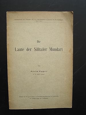 Seller image for Die Laute der Silltaler Mundart. for sale by Antiquariat Schleifer