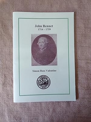 Seller image for JOHN BENNET 1714-1759 for sale by Gage Postal Books